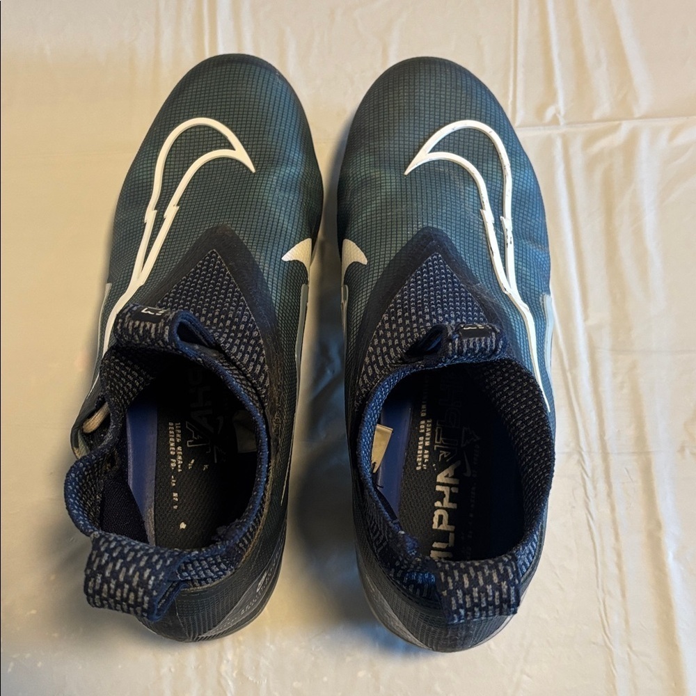 Nike Alpha Ghost Lace Blue and White Flyknit Men’s Football Cleat Size 9 - Picture 9 of 10